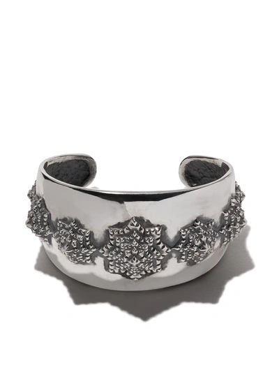 Natural Instinct Flower Cuff In Silver