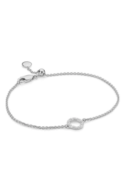 Monica Vinader Riva Mini Circle Sterling Silver And Diamond Bracelet In Neutral