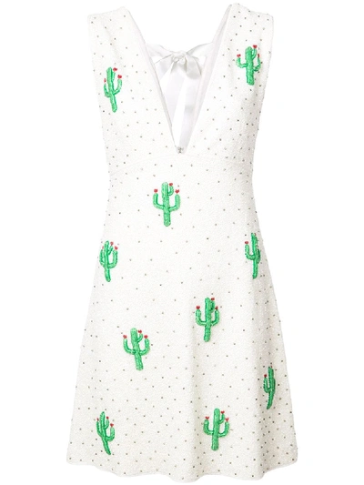Ganni Merigold Cactus Sequinned Dress In Green