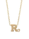 Zoë Chicco Diamond & 14k Yellow Gold Initial Pendant Necklace In Initial R