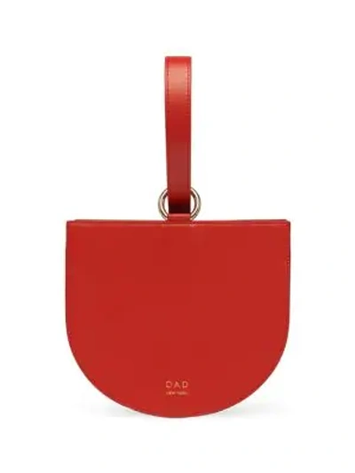 Oad Dome Leather Wristlet In Rouge