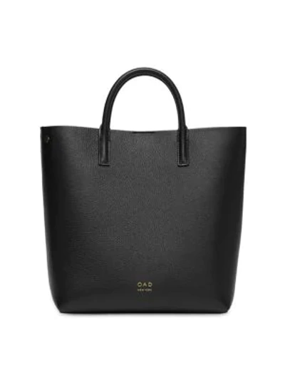 Oad Tall Leather Carryall Tote In True Black