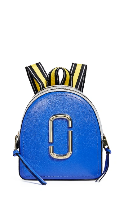 Marc Jacobs Pack Shot Leather Backpack - Blue In Dazzling Blue/gold