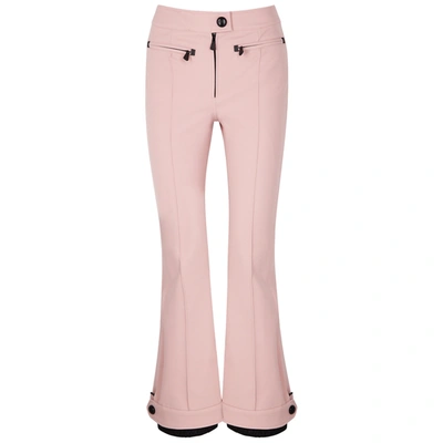 Moncler Blush Flared Stretch-twill Trousers In Light Pink