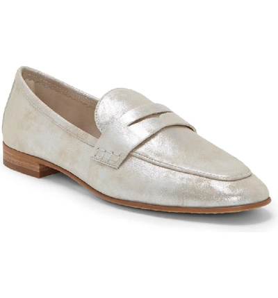 Vince Camuto Women's Macinda Metallic Leather Loafers In Sandy Silver Suede