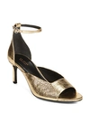 Via Spiga Women's Jennie Metallic Kitten Heel Sandals In Gold