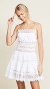 Charo Ruiz Joya White Dress In Perforated Cotton