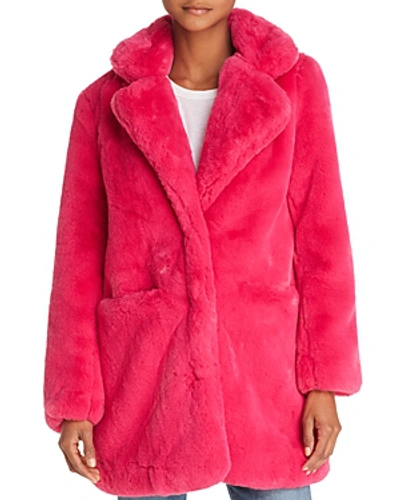 Apparis Sophie Faux Fur Coat In Fuschia