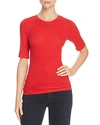 Enza Costa Ribbed-knit Tee In Iconic Red