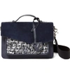 Botkier Cobble Hill Calfskin Leather Crossbody Bag - Blue In Navy Tweed