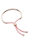 Monica Vinader Engravable 'fiji' Friendship Bracelet In Rose Gold/ Ballet Pink