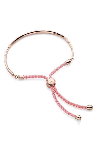 Monica Vinader Engravable 'fiji' Friendship Bracelet In Rose Gold/ Ballet Pink