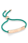 Monica Vinader Engravable Havana Friendship Bracelet In Rose Gold/ Emerald
