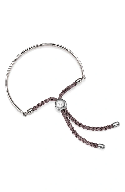 Monica Vinader Engravable Petite Fiji Friendship Bracelet In Silver/ Mink