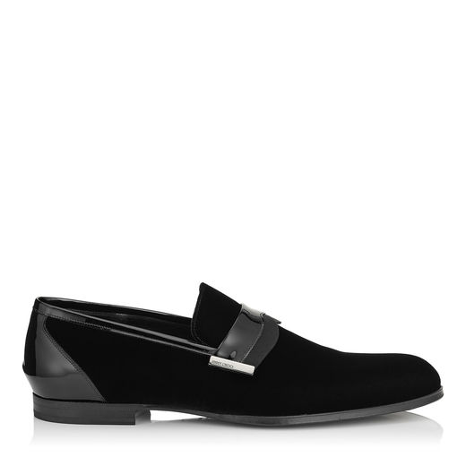 Jimmy Choo Francis Black Velvet Formal Slippers | ModeSens