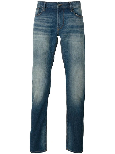 Armani Jeans Classic Faded Jeans - Blue