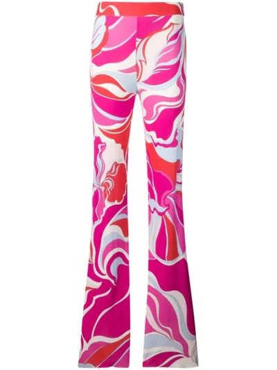 Emilio Pucci Printed Jersey Straight-leg Pants In Pink