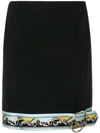 Emilio Pucci Buckle Hem Border Print Mini Skirt In Black