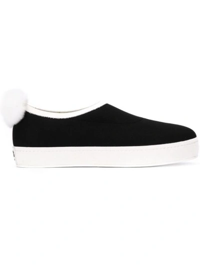 Opening Ceremony Bobby Sock Pompom Knit Sneaker In Black