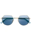 Fendi Eyewear Circle Sunglasses - Silver