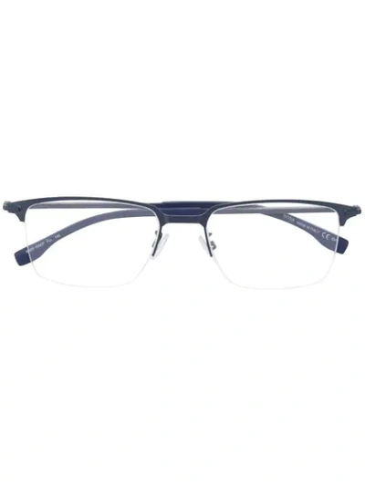 Hugo Boss Square Frame Glasses In Blue