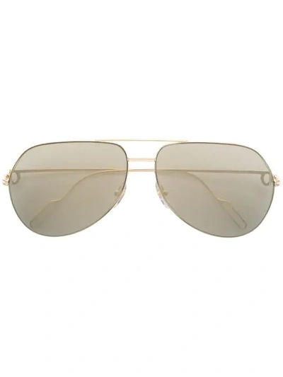 Cartier Oversized Aviator Sunglasses In Gold