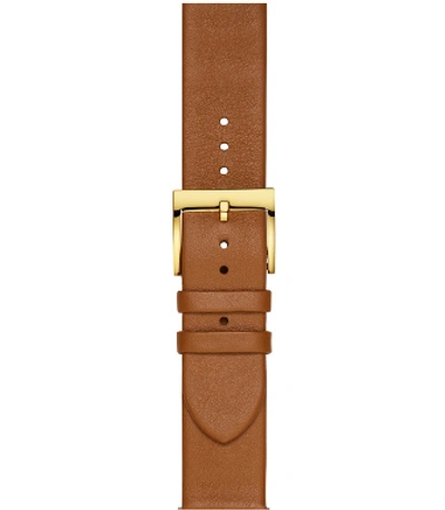 Tory Burch Gigi Touchscreen Smartwatch Strap, Leather, 20 Mm In Luggage