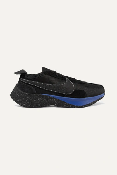 Nike Moon Racer Qs Canvas, Leather And Suede Sneakers In Black