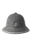 Kangol Cloche Hat - Grey In Flan/ Off Wht