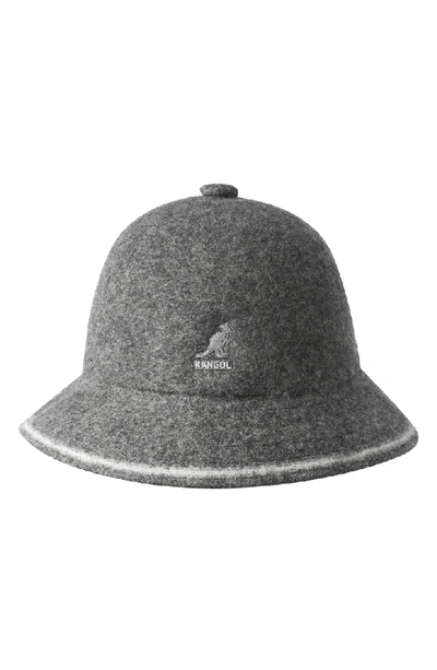 Kangol Cloche Hat - Grey In Flan/ Off Wht