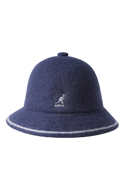 Kangol Cloche Hat - Blue In Navy/ Off Wht