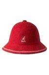 Kangol Cloche Hat In Red/ Off Wht