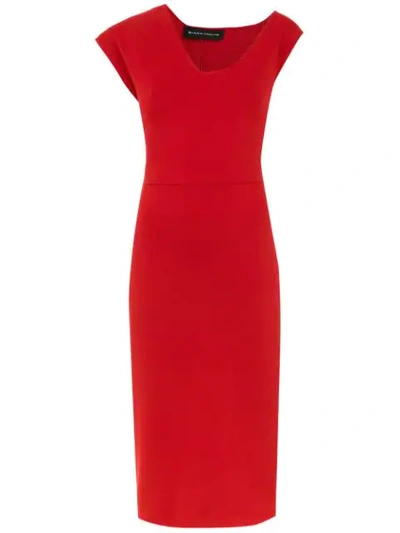Gloria Coelho Asymmetrical Neck Dress - Red