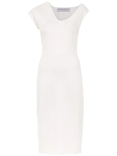 Gloria Coelho Asymmetric Neck Dress In White