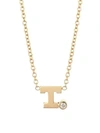 Zoë Chicco Diamond & 14k Yellow Gold Initial Pendant Necklace In Initial T