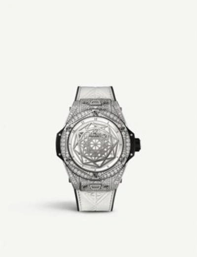 Hublot Big Bang Titanium And Diamond Watch In Silver