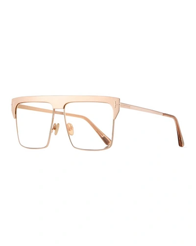 Tom Ford Men's West Two-tone Mirrored Square Sunglasses In Pink