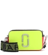 Marc Jacobs Fluorescent Snapshot Logo-strap Saffiano-leather Camera Bag In Bright Yellow/silver