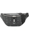 Mcm Fursten Visetos Small Belt Bag - Grey In Black/silver