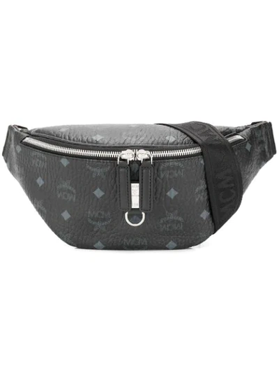 Mcm Fursten Visetos Small Belt Bag - Grey In Black/silver