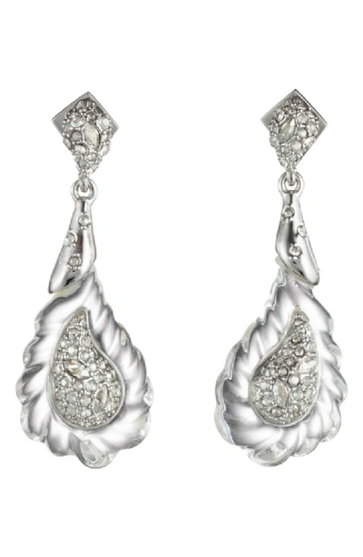 Alexis Bittar Crystal Encrusted Paisley Earrings In Silver