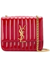 Saint Laurent Large Vicky Patent Leather Monogramme Shoulder Bag In Red