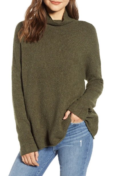 French Connection Flossy Roll Neck Sweater In Dark Olive Night