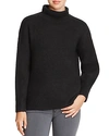 French Connection Urban Flossy Ribbed Knit Sweater In Black