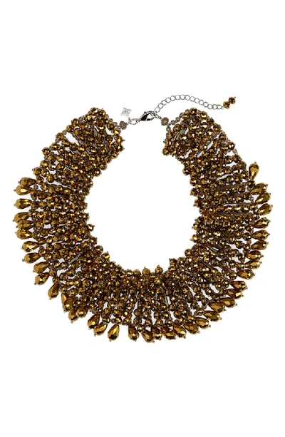 Panacea Crystal Statement Collar Necklace In Gold