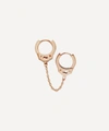Maria Tash 14ct Double Handcuff And Medium Chain Single Earring In Rose Gold