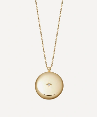Astley Clarke Gold Plated Vermeil Silver Contemporary Sapphire Large Astley Locket Necklace