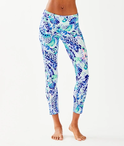Lilly Pulitzer Luxletic 24" Weekender Midi Legging In Turquoise Oasis Wave After Wave