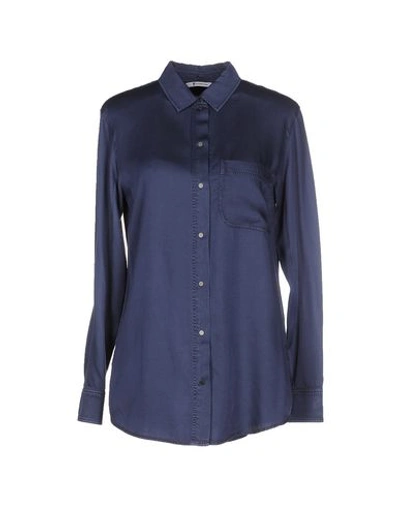 Alexander Wang Solid Color Shirts & Blouses In Slate Blue