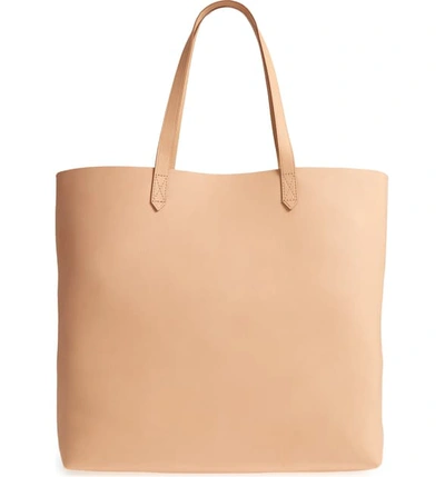 Madewell 'transport' Leather Tote - Ivory In Linen
